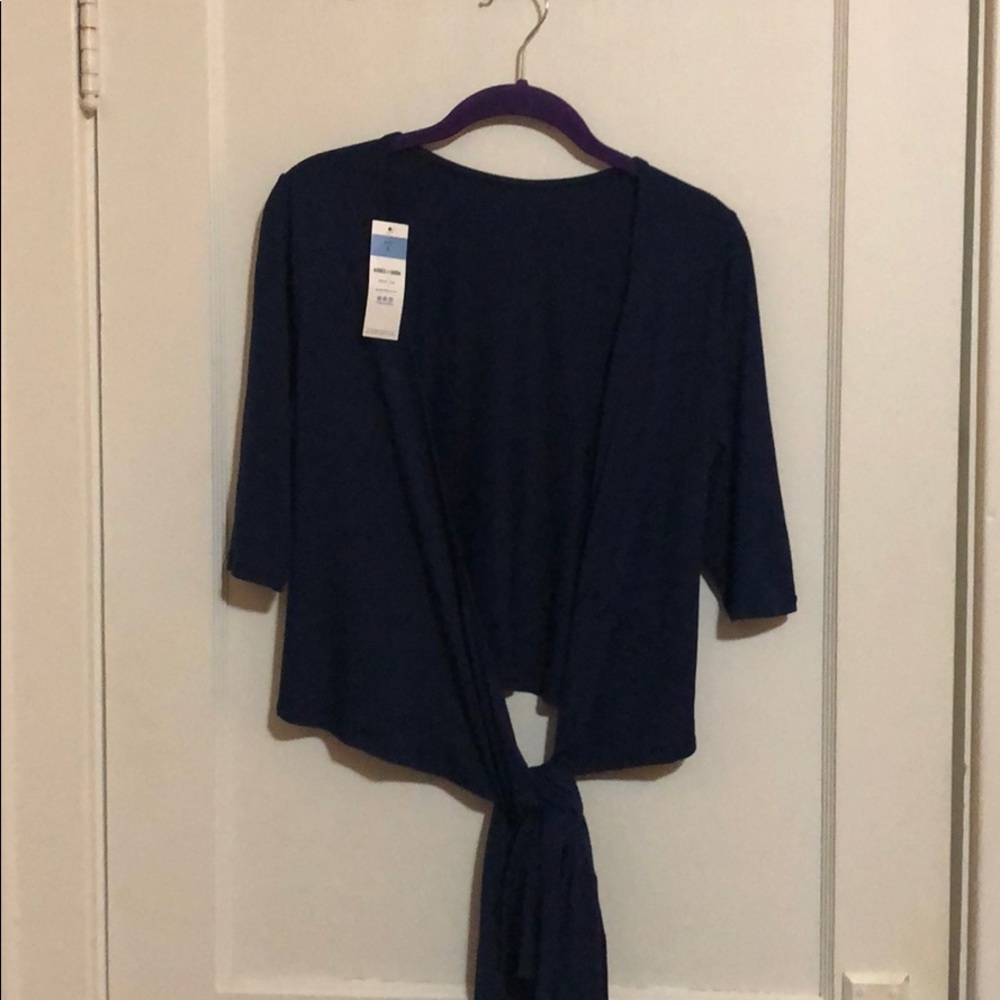 Agnes & Dora Navy Wrap Top